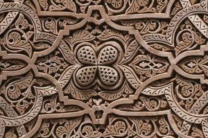 Kasbah di Thamiel glaoui, stucco, dettaglio (ceramica) da Moroccan School
