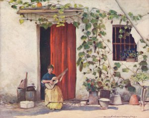 Un cortile, Siviglia, 1903 da Mortimer L Menpes