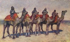 Cavalieri armati di cammelli di Bikanir da Mortimer L Menpes