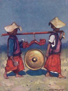 Portatori Shan con Gong di Ottone