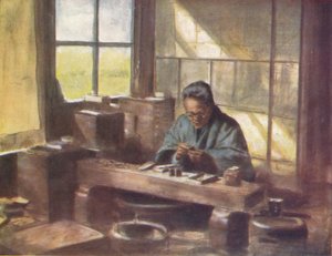 Un lavoratore di cloisonné, c. 1887 da Mortimer Ludington Menpes