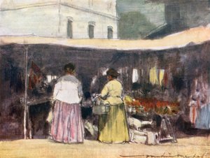 Bancarella di pesce a Neuilly da Mortimer Ludington Menpes
