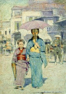 Una scena di strada giapponese da Mortimer Ludington Menpes