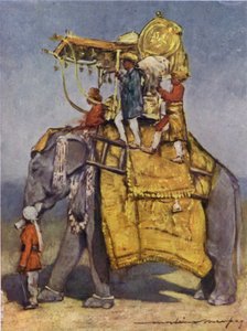Un elefante di stato con tutti i suoi ornamenti da Mortimer Ludington Menpes