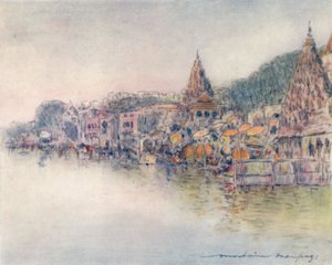 Sulle rive del fiume sacro, Benares, 1905 da Mortimer Ludington Menpes
