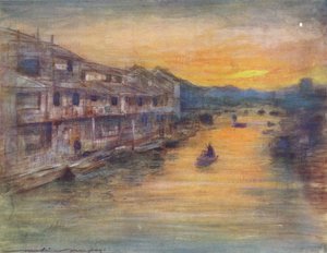 Sul Grande Canale, Osaka, c1887, 1901 da Mortimer Ludington Menpes