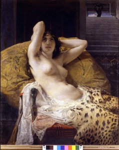 Cleopatra (-69 - -30). Dipinto di Mosè Bianchi. XIX secolo. Milano, Civica raccolta d