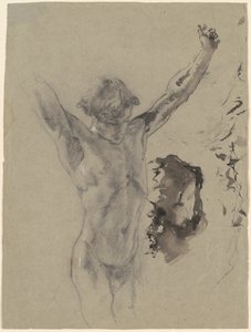 Studio della figura e della testa di Cristo in "Cristo sulla croce e Maria Maddalena" da Mose Bianchi