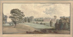 Vista di Erthig, Denbigshire, Galles