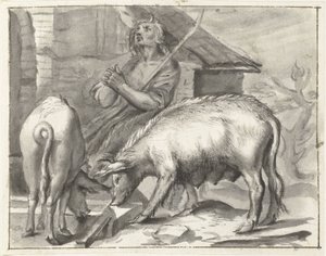 Cortile di una fattoria con pollame da Moses Ter Borch