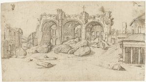 Rovine della Basilica di Massenzio e Costantino, Roma da Moses Ter Borch