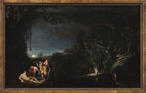 Paesaggio lunare con motivo mitologico (?) da Moyses van Wtenbrouck