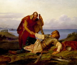 Hjalmar saluta Örvar-Oddr dopo la battaglia di Samsø, 1866