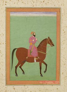 Un Amir Mughal a cavallo, c.1670-80, dal Grande Album Clive