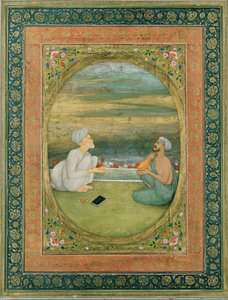 Un mullah e un musicista, c.1640-1650 da Mughal School