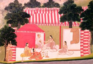 Un principe e il suo harem da Mughal School