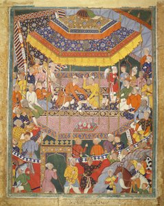 Alamshah conversa con Qubad, illustrazione dall