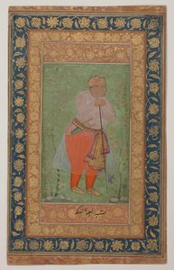 Raja Man Singh I di Amber, c.1590 (inchiostro, acquerello opaco e oro su carta) da Mughal School