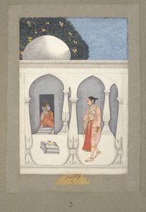 Una signora che visita un santuario Saiva, c.1740 da Muhammad Faquirullah Khan