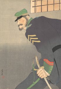 Stampa, [soldato con spada], ca. 1906 da Munakata