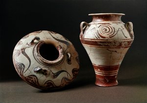 Arte micenea: vasi ceramici. 1400 a.C. Atene, Museo dell