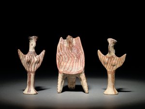 Figura Psi, trono con figura seduta e figura Psi, c.1300-1200 a.C. da Mycenaean