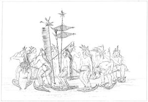 Danza con racchette da neve dei Chippewa, 1841 da Myers and Co