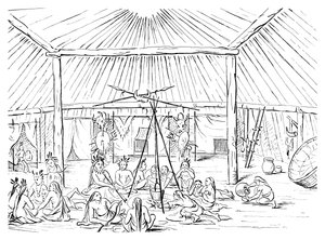 Interno di un teepee, 1841 da Myers and Co