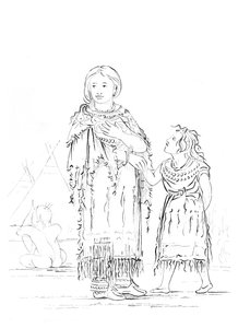 Donna e bambino nativi americani da Myers and Co