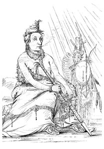 Ritratto di Black Moccasin, capo dei Minnetarees, 1841 da Myers and Co