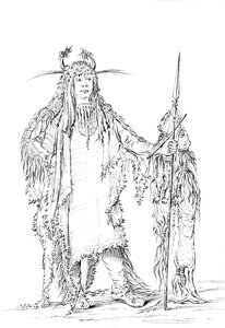 Ritratto di Eagle Ribs, uomo nativo americano, 1841 da Myers and Co