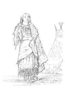 Ritratto di Donna Che Colpisce Molti, donna nativa americana, 1841 da Myers and Co