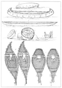 Canoe Sioux e racchette da neve Chippewa, 1841 da Myers and Co