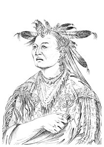 La Mano Insanguinata, uno dei capi della tribù Riccaree, 1841