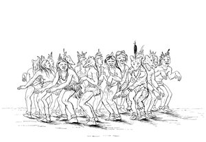La tribù Sioux che esegue una danza dell