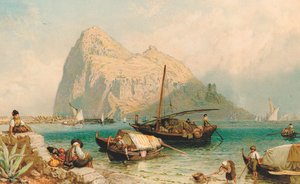 La rocca di Gibilterra, da Algeciras da Myles Birket (after) Foster