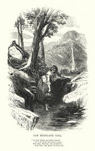 William Wordsworth: La Ragazza delle Highlands (incisione) da Myles Birket (after) Foster