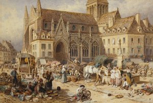 A Gervaise, Falaise: Giorno di mercato da Myles Birket Foster