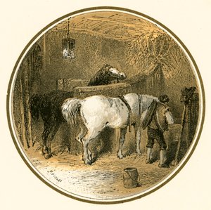 Cavalli nella stalla da Myles Birket Foster