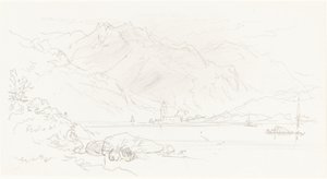 Lago in un paesaggio montuoso