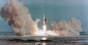 Il decollo di Apollo 15, Kennedy Space Center, Florida, USA