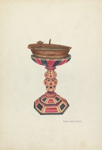 Fonte battesimale e supporto da N.H. Yeckley