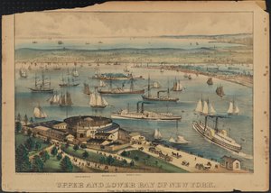 Baia superiore e inferiore di New York, c.1881 da Nathaniel Currier