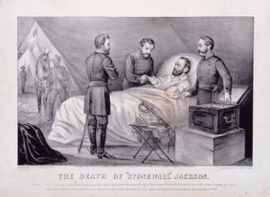 La morte di "Stonewall" Jackson (litografia) da N. and Ives J.M. (1824 95) Currier