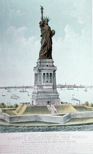 La Grande Statua di Bartholdi, La Libertà che Illumina il Mondo da Currier and Ives