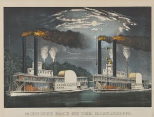 Corsa di mezzanotte sul Mississippi da Currier and Ives