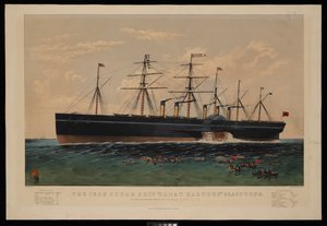 La nave a vapore di ferro Great Eastern... Costruita sotto la direzione di I K Brunel... da N. and Ives J.M. (1824 95) Currier