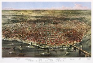 La città di St. Louis, c.1874 da Currier and Ives