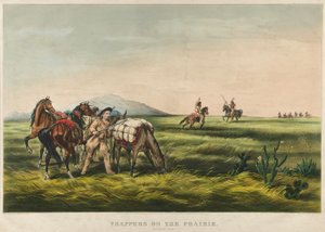 Trapper nella Prateria / Pace o Guerra? 1866 da Currier and Ives