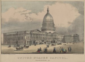 Campidoglio degli Stati Uniti, Washington, D.C. 1872 (litografia a colori) da Currier and Ives